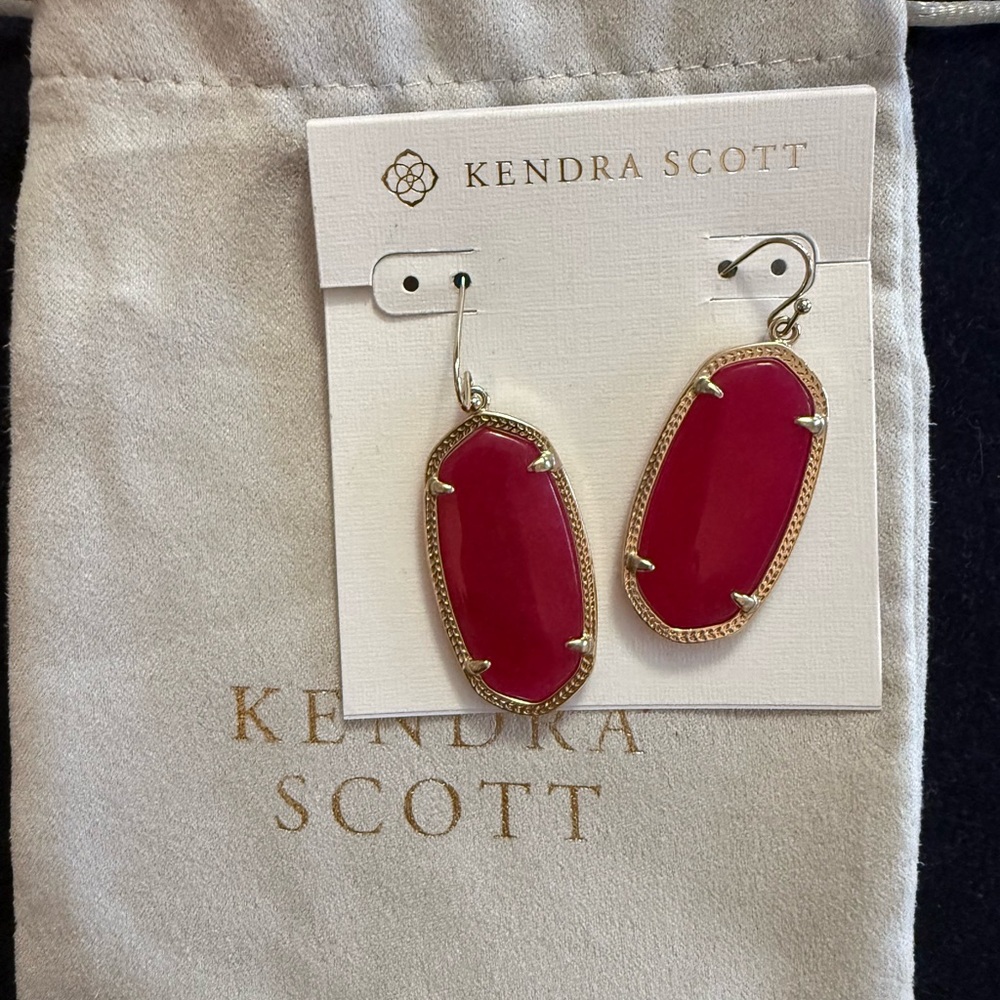 Kendra Scott Bold Rich Pink Drop Earrings